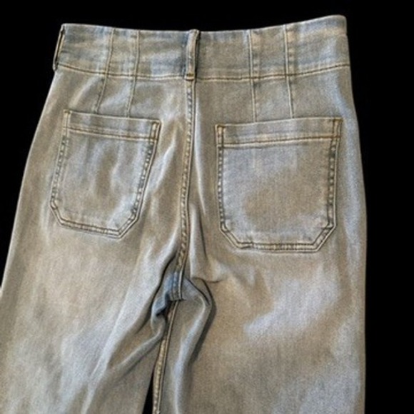 Maeve Anthropologie The Colette Wide Leg Jeans Light Wash Blue High Rise 26 - Picture 5 of 8